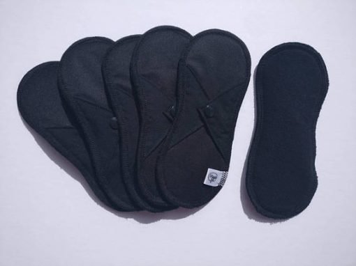 Serviette hygiénique lavable noire - Régulière - ROSECITRON