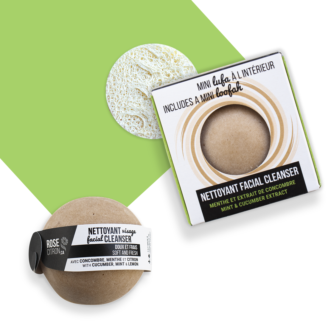 Nettoyant pour le visage en barre (Concombre et menthe) image 2
