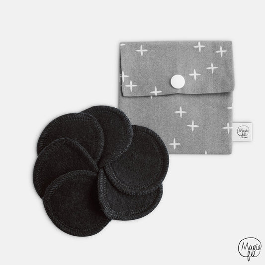 6 Cotons démaquillants lavables avec pochette de rangement - ROSECITRON