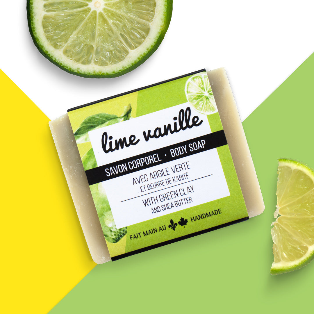 Savon hydratant pour le corps - Lime-vanille et argile verte image 0