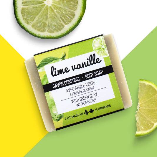 Savon hydratant pour le corps - Lime-vanille et argile verte image 0