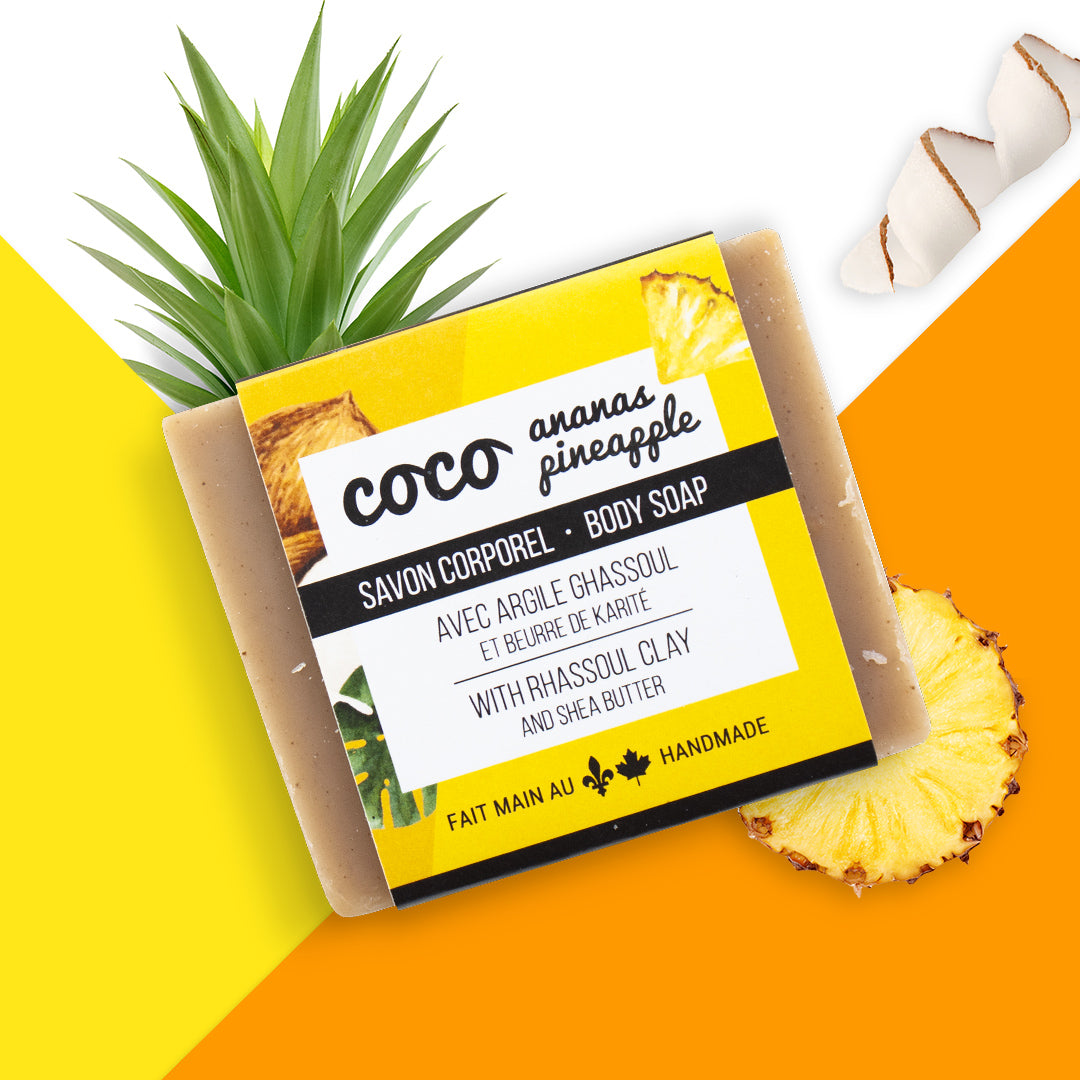 Savon hydratant pour le corps - Coco-ananas et argile ghassoul image 0