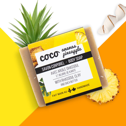 Savon hydratant pour le corps - Coco-ananas et argile ghassoul image 0