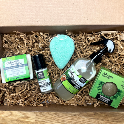 Boite de soins corporels cèdre menthe et sapin ROSECITRON