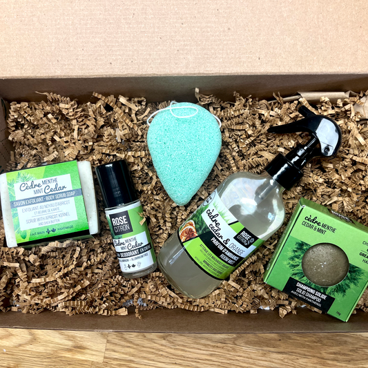 Boite de soins corporels cèdre menthe et sapin ROSECITRON