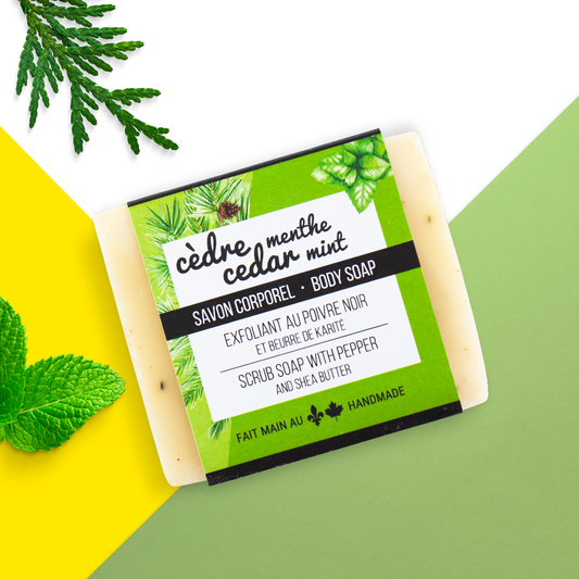 Savon exfoliant pour le corps - Cèdre-menthe image 0