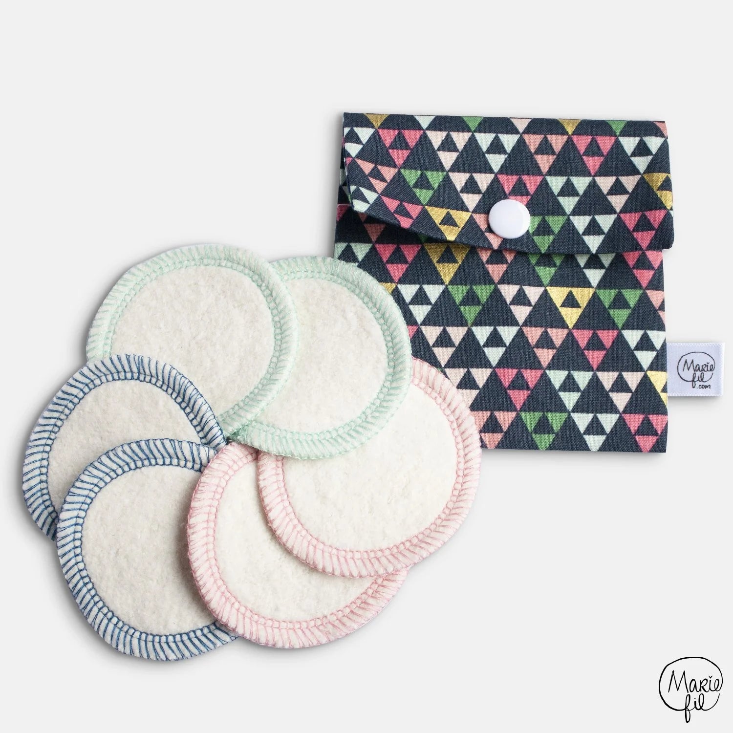 6 Cotons démaquillants lavables avec pochette de rangement image 1