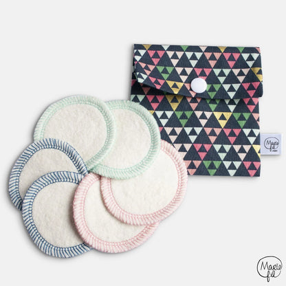 6 Cotons démaquillants lavables avec pochette de rangement image 1