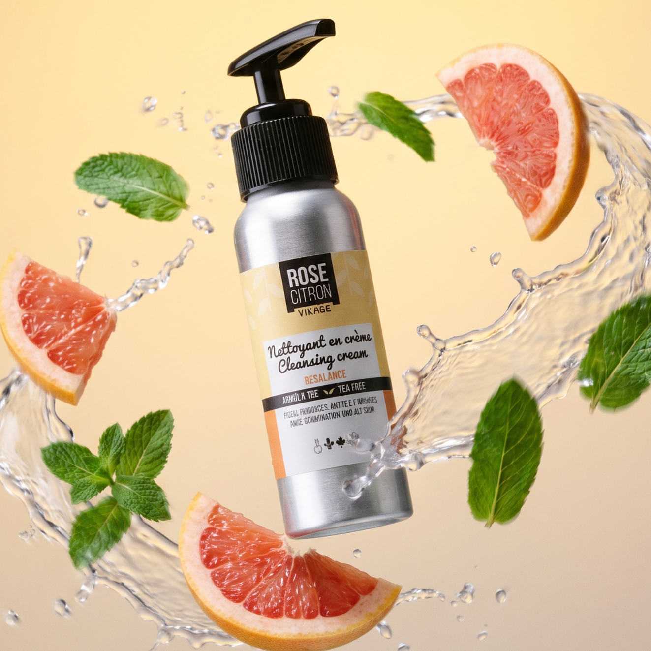 Cream facial cleanser for acne-prone skin (Grapefruit and tea tree)