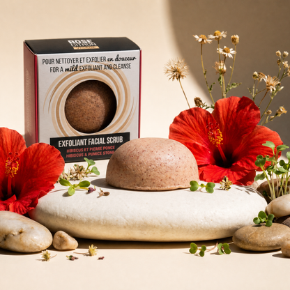 Exfoliant visage en barre à l'églantier et l'hibiscus